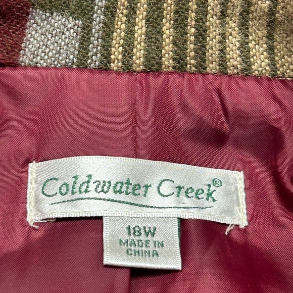 Coldwater Creek Aztec Western Jacket Women's 18W Red Wool Blend Button Front - Picture 3 of 10